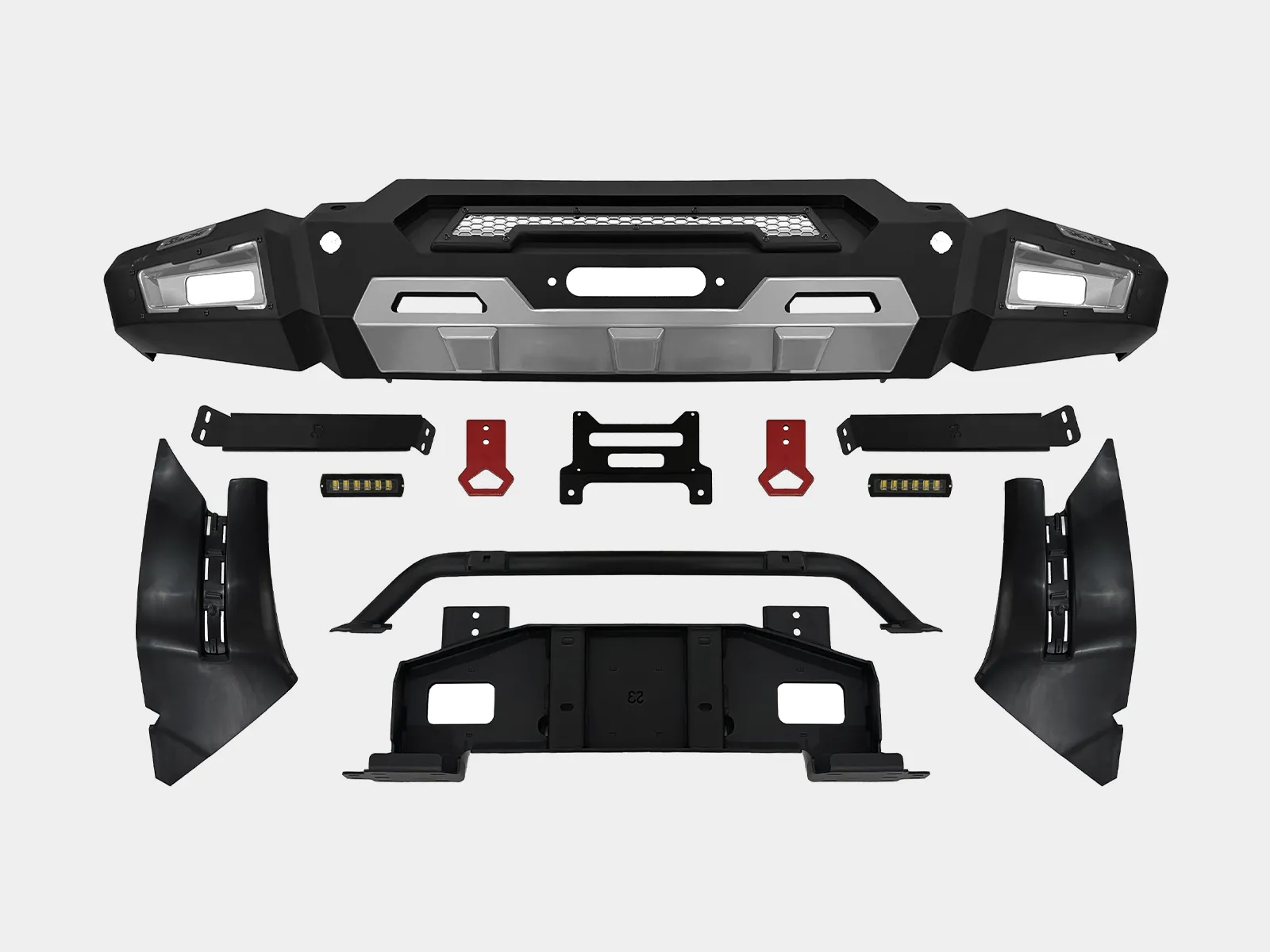 FH-01-001 Spartan heavy-duty winch bullbar front angle product view