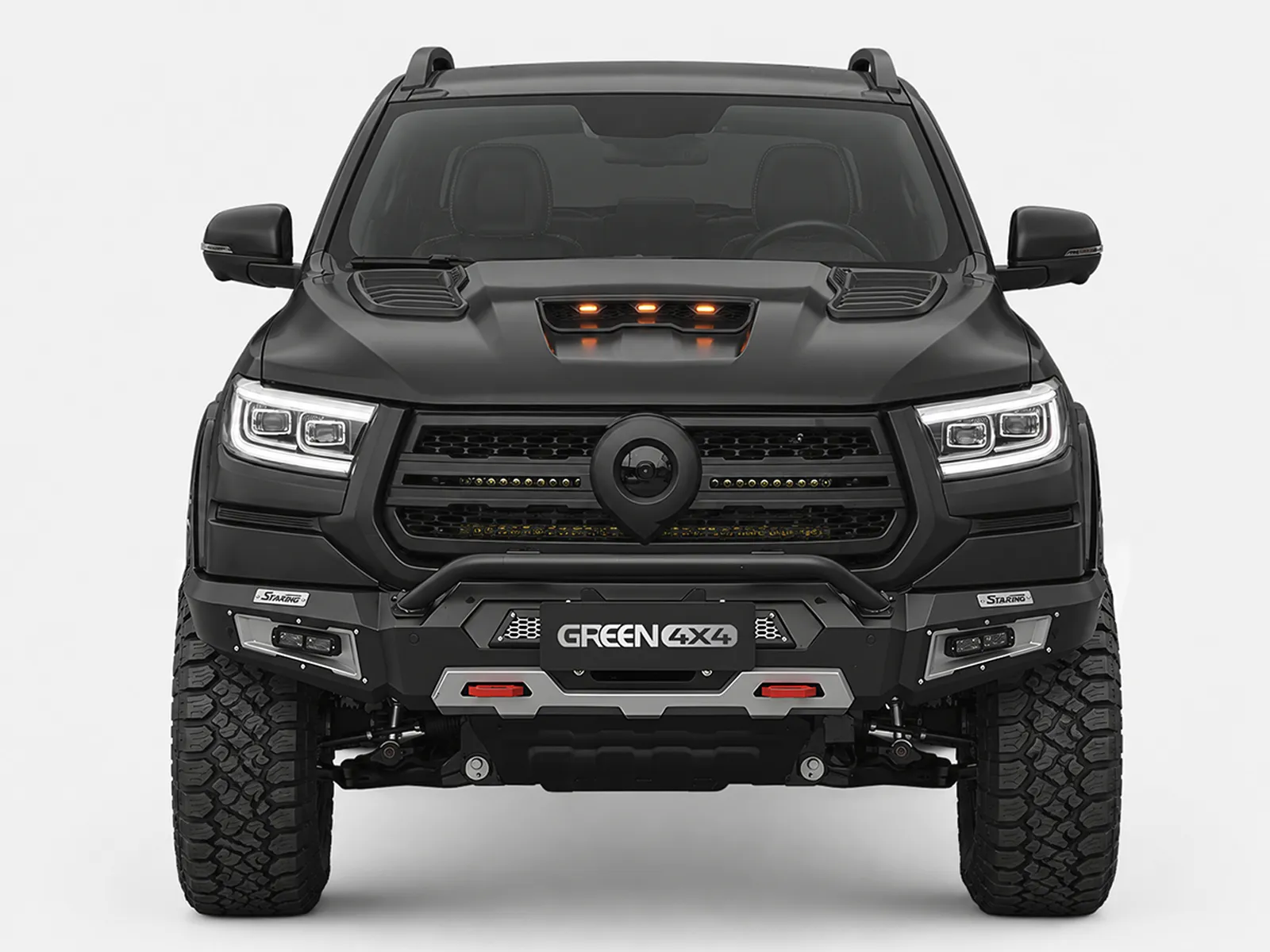 FH-01-001 Spartan heavy-duty winch bullbar installed on GWM Cannon Passenger Edition, front view